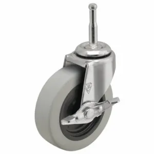 SHEPHERD CASTER PRE20302ZN-TPRB Single-Wheel Grip-Neck Stem Caster, Swivel Caster With Brake, 13/16 Inch Wheel Width | CU2PYQ 60FA19