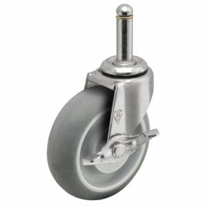 SHEPHERD CASTER PRE30273ZN-MNTB NSF-Listed Sanitary Friction-Ring Stem Caster, 3 Inch Wheel Dia, 120 lbs, Rubber, Stem | CU2QLQ 60FA61
