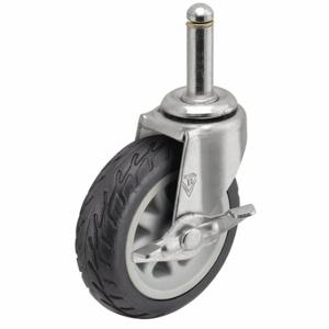SHEPHERD CASTER PRE30223ZN-NOMB NSF-Listed Sanitary Friction-Ring Stem Caster, 3 Inch Wheel Dia, 110 lbs, Rubber, Std | CU2QKW 60FA51