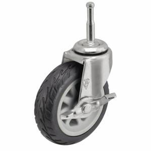 SHEPHERD CASTER PRE30302ZN-NOMB Single-Wheel Grip-Neck Stem Caster, Swivel Caster With Brake, 13/16 Inch Wheel Width | CU2PYU 60FA75