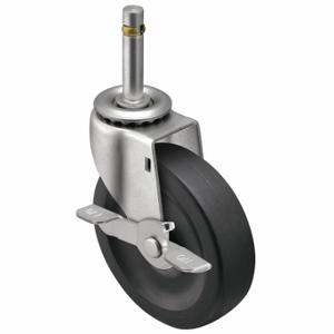 SHEPHERD CASTER PRE50273ZN-3RB NSF-Listed Sanitary Friction-Ring Stem Caster, 5 Inch Wheel Dia, 130 lbs, Rubber, Std | CU2QLX 60FC24