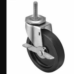 SHEPHERD CASTER PRE40748ZN-3EB Sanitary Plate Caster, 4 Inch Dia, Swivel Caster With Brake | CU2PYA 60FC14