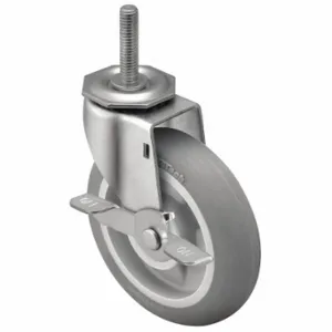 SHEPHERD CASTER PRE40748ZN-MNTB Sanitary Plate Caster, 4 Inch Dia, Swivel Caster With Brake | CU2PXU 60FC18