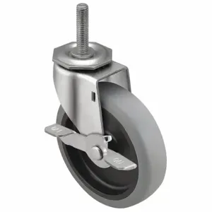 SHEPHERD CASTER PRE50748ZN-TPUB NSF-Listed Sanitary Threaded Stem Caster, 5 Inch Wheel Dia, 150 lbs | CU2PZM 60FC36