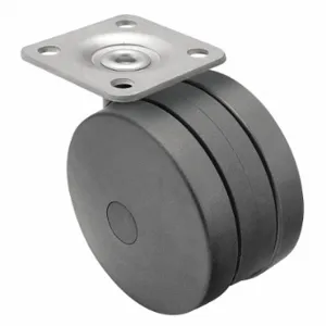 SHEPHERD CASTER PUT100120BK Swivel Plate Caster, 3 7/8 Inch Dia, 4 5/8 Inch Height, Swivel | CU2QGZ 60EZ29