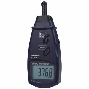 SHIMPO PT-121 Tachometer, Contact 0.5 to 19, 999, 0.16 to 6561 fpm, Max/Min/Last/96 Extra Readings | CV3TKV 411H03