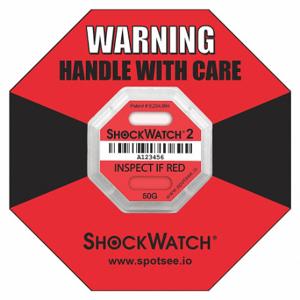 SHOCKWATCH 50000K G-Force-Indikatoretikett, 50, 1 45/64 Zoll Etikettenbreite, 1 45/64 Zoll Etikettenhöhe, Englisch | CU2QRL 55JF98