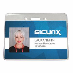 SICURIX BAU 47810 ID Badge Holder, Horizontal, Clear, Blank, Plastic, 4 Inch Length, 2 1/2 Inch ch Width | CU2RBK 54HP74
