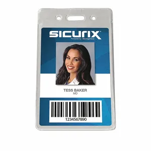 SICURIX BAU 47820 ID Badge Holder, Vertical, Clear, Blank, Plastic, 2 1/2 Inch ch Length, 2 9/64 Inch Width | CU2RAX 54HP75