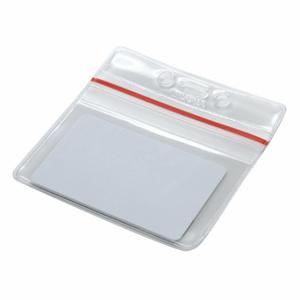 SICURIX BAU 47830 ID Badge Holder, Horizontal, Red/Translucent, Blank, Plastic, 4 Inch Length | CU2RAT 54HP86