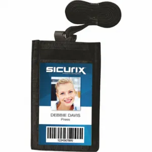 SICURIX BAU 55120 Badge Holder, Vertical, Black, Blank, Nylon, 3 3/4 Inch Length, 9/64 Inch Width, 12 Pack | CU2RAF 54HP71