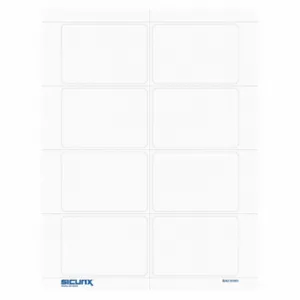 SICURIX BAU 67651 ID Adhesive Badge, Adhesive, Blank, White, Blank, Paper, 3 3/8 Length, 2 5/16 Inch Width | CU2RCA 54HR12