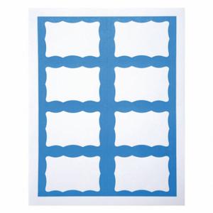 SICURIX BAU 67653 ID Adhesive Badge, Adhesive, Blank, White on Blue, Blank, Paper, 3 3/8 Inch Length, 200 PK | CU2RBV 54HR14