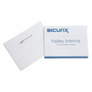 SICURIX BAU 67670 ID Badge Holder Kit, Inkjet/Laser Printers, Pin, 100 PK | CU2RAL 54HR08