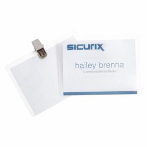 SICURIX BAU 67673 ID Badge Holder Kit, Inkjet/Laser Printers, Clip, 50 PK | CU2RAJ 54HR05