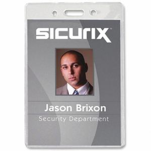 SICURIX BAU 67825 ID Badge Holder, Vertical, Clear, Blank, Plastic, 4 1/4 Inch Length, 3 3/4 Inch Width | CU2RAZ 54HP83