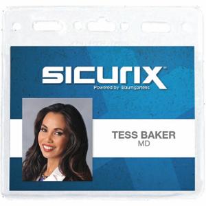 SICURIX BAU 67830 Convention-Ausweishalter, horizontal, transparent, blanko, Kunststoff, 4 1/4 Zoll Lg, 250 PK | CU2RBT 54HP65