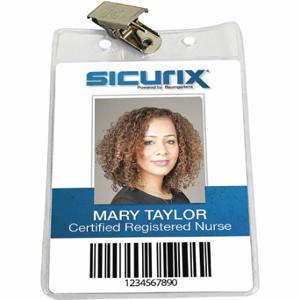 SICURIX BAU 67860 ID Badge Holder, Vertical, Clear, Blank, Plastic, 2 41/64 Inch Length, 1/16 Inch Width | CU2RAY 54HP85