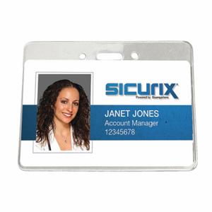 SICURIX BAU 67870 Government Badge Holder, Horizontal, Clear, Blank, Plastic, 4 1/4 Inch Length | CU2RBM 54HP68