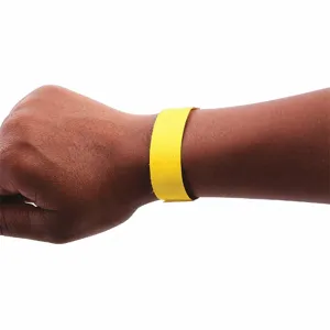 SICURIX BAU 85070 Security Wristband, Waterproof, Blank, Yellow, Consecutively Numbered, Tyvek, 100 PK | CU2RDV 54HR01