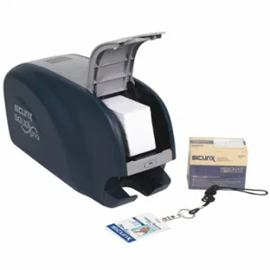 SICURIX S38310 ID Card Printer, Single-Sided, USB, Black, PC or MAC | CU2RDB 55PK23