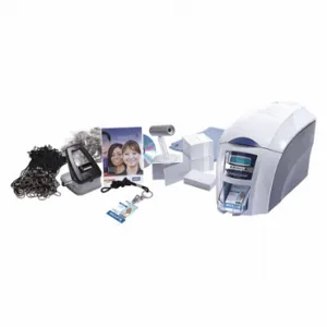 SICURIX SRX 3633-9001K2 ID Card Printer, Complete Access ID Kit, USB, White | CU2RDF 54JD93