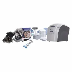 SICURIX SRX 3649-0001K1 ID Card Printer, Complete Access ID Kit, USB, Gray/White | CU2RCW 54JD94