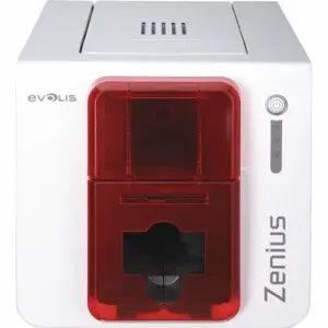 SICURIX SRX ZN1H0000RS ID Card Printer, Single-Sided, USB and Ethernet, Red/White, PC or MAC | CU2RDG 54JD96