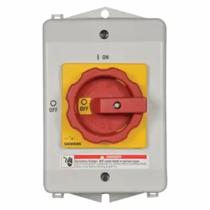 SIEMENS 3LD22642TW530US2 Safety Switch, Non-Fusible, 30 A, Three Phase, 690 Vac, Non-Metallic | CU2WPK 20RC55