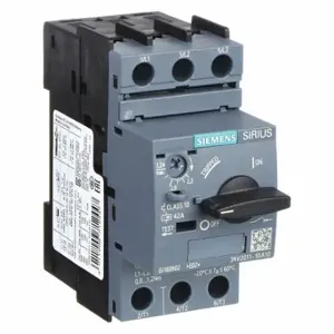 SIEMENS 3RV20111DA10 Manual Motor Starter, Rotary Knob, No Enclosure, 2.2 To 3.2, 2.2 To 3.2A, 3 Poles, 600 Vac | CU2UZL 13L140