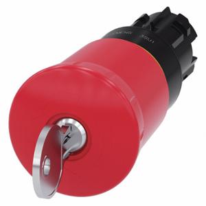 SIEMENS 3SU1000-1HR20-0AA0 Illuminated Push Button Operator, 22 mm Size, Maintained, Red, Plastic | CU2VZL 411K08