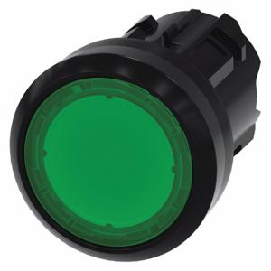 SIEMENS 3SU1001-0AA40-0AA0 Illuminated Push Button Operator, 22 mm Size, Maintained, Green, 69K | CU2VZH 411J22