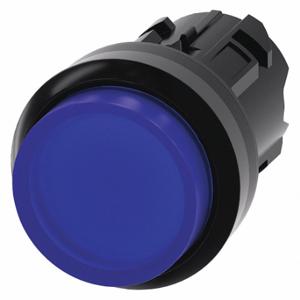 SIEMENS 3SU1001-0BB50-0AA0 Illuminated Push Button Operator, 22 mm Size, Momentary, Blue, Plastic | CU2VZW 411H82