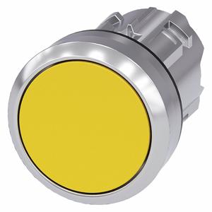 SIEMENS 3SU1050-0AB30-0AA0 Push Button Operator, 22 mm Size, Momentary, Yellow, Flush Button | CU2WCM 411H70