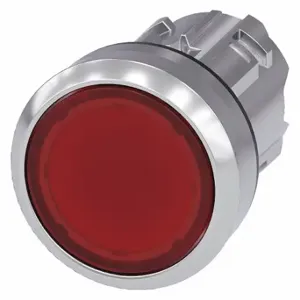 SIEMENS 3SU1051-0AA20-0AA0 Illuminated Push Button Operator, 22 mm Size, Maintained, Red, Metal | CU2VZK 411J37