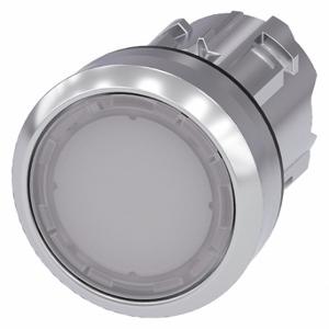 SIEMENS 3SU1051-0AB60-0AA0 Illuminated Push Button Operator, 22 mm Size, Momentary, White, Metal | CU2WAH 411J04