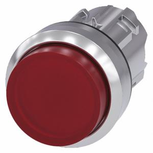 SIEMENS 3SU1051-0BB20-0AA0 Illuminated Push Button Operator, 22 mm Size, Momentary, Red, Metal | CU2WAC 411J08