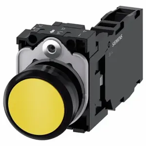 SIEMENS 3SU1100-0AB30-1FA0 Non-Illuminated Push Button, 22 mm Size, Momentary, Yellow | CU2VGZ 411K36