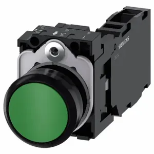 SIEMENS 3SU1100-0AB40-1FA0 Non-Illuminated Push Button, 22 mm Size, Momentary, Green | CU2VGU 411K29