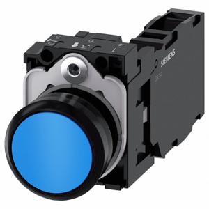 SIEMENS 3SU1100-0AB50-1FA0 Unbeleuchteter Drucktaster, 22 mm Größe, tastend, blau, Kunststoff | CU2VGQ 411K37