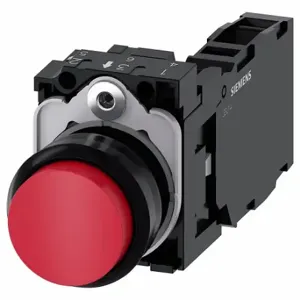 SIEMENS 3SU1100-0BB20-1FA0 Non-Illuminated Push Button, 22 mm Size, Momentary, Red | CU2VGV 411K40