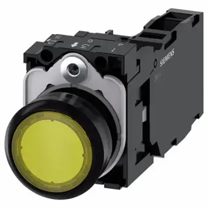 SIEMENS 3SU1103-0AB30-1FA0 Illuminated Push Button, Momentary, Yellow, 120V Ac, Led, 1No/1Nc | CU2UGP 411K46