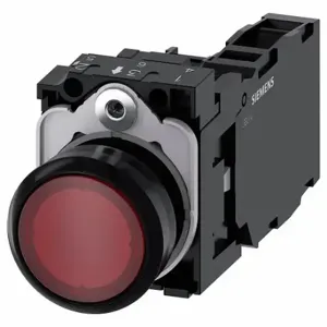 SIEMENS 3SU1102-0AB20-1FA0 Illuminated Push Button, Momentary, Red, 24V Ac/Dc, Led, 1No/1Nc | CU2UGK 411K30