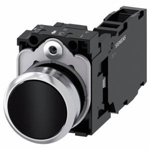 SIEMENS 3SU1150-0AB10-1FA0 Unbeleuchteter Drucktaster, 22 mm Größe, tastend, schwarz, Metall | CU2VMQ 411K22