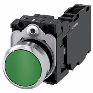 SIEMENS 3SU1150-0AB40-1FA0 Non-Illuminated Push Button, 22 mm Size, Momentary, Green | CU2VGT 411K51