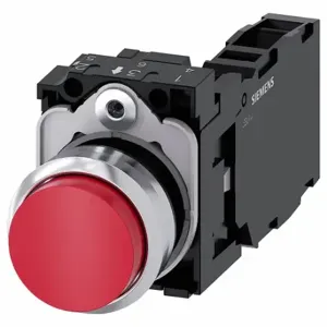 SIEMENS 3SU1150-0BB20-1FA0 Non-Illuminated Push Button, 22 mm Size, Momentary, Red, Plastic | CU2VGW 411K55