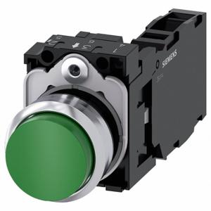 SIEMENS 3SU1150-0BB40-1FA0 Unbeleuchteter Drucktaster, 22 mm Größe, tastend, grün, Metall | CU2VMB 411K56