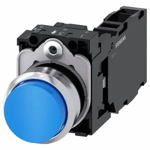 SIEMENS 3SU1150-0BB50-1FA0 Non-Illuminated Push Button, 22 mm Size, Momentary, Blue | CU2VGP 411K57