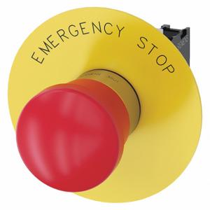 SIEMENS 3SU1150-1HA20-1CG0 Emergency Stop Push Button, 22 mm Size, Maintained Push/Pull, Red, 1Nc, 1/12/2/3/3R/4/4X | CU2RTF 411J87