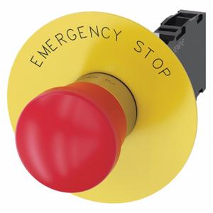 SIEMENS 3SU1150-1HA20-1FG0 Emergency Stop Push Button, 22 mm Size, Maintained Push/Pull, Red, 1No/1Nc, Plastic | CU2RTL 411K58